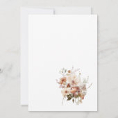 中性水エレガント色の花ベビーシャワー 招待状 (裏面)