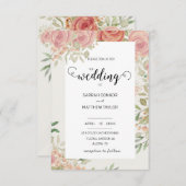 中性水エレガント色フローラ 招待状 (正面/裏面)