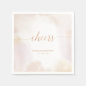 中性水カラーバラ金ゴールド応援パーティーナプキンス スタンダードカクテルナプキン (正面)