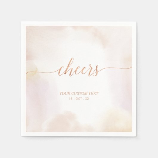 中性水カラーバラ金ゴールド応援パーティーナプキンス スタンダードカクテルナプキン (正面)