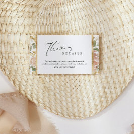 中性水色フローラと金ゴールド結婚の詳細 エンクロージャーカード