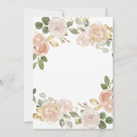 中性水色フローラと金ゴールド|写真バプティスマ サンキューカード (裏面)