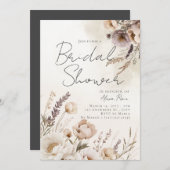 中性水色フローラシャワー招待状 招待状 (正面/裏面)