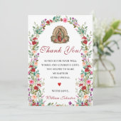 中性水色フローラバプテスマサンキューカード 招待状 (スタンド正面)