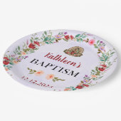 中性水色フローラ洗礼 ペーパープレート (アングル)