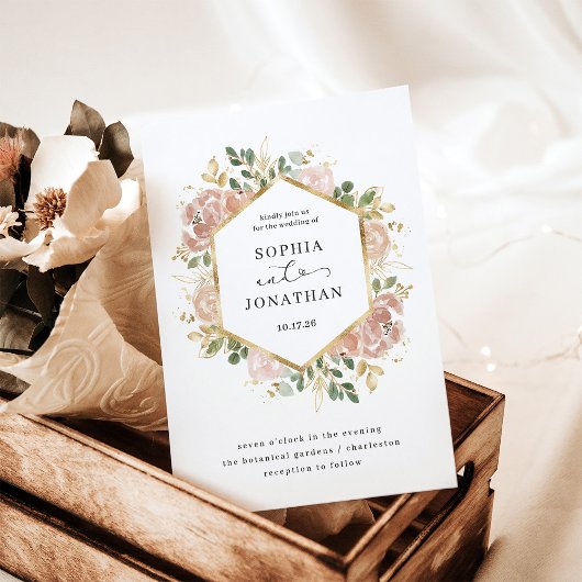 中性水色フローラ白 | 結婚s 招待状