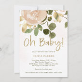 中性水色フローラ|ああベビーベビーシャワー 招待状 (正面)