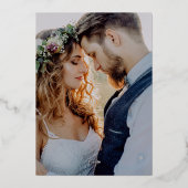 中性水色フローラ |愛と感謝してい金ゴールド 箔招待状 (裏面)