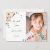 中性水色フローラ | 最初のコミュニティの写真 サンキューカード (正面)