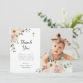中性水色フローラ | 洗礼写真 サンキューカード (スタンド正面)