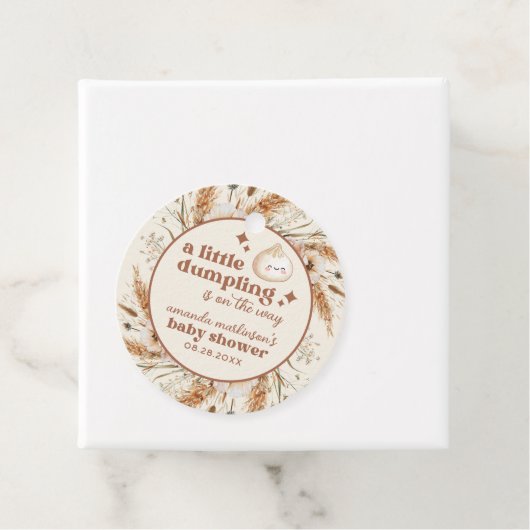 中性水色小さな餃子バオベイビーシャワー フェイバータグ (インサイチュ)