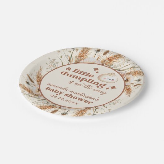 中性水色小さな餃子バオベイビーシャワー ペーパープレート (アングル)