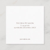 中性水色，スパ，ヨガ，美しいサロン 予約カード (裏面)