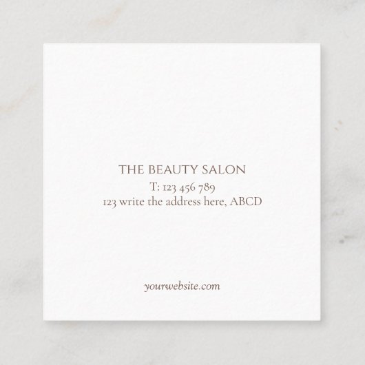 中性水色,スパ,ヨガ,美しいサロン 予約カード (裏面)