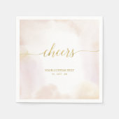 中性水色 |金ゴールド応援パーティー スタンダードカクテルナプキン (正面)