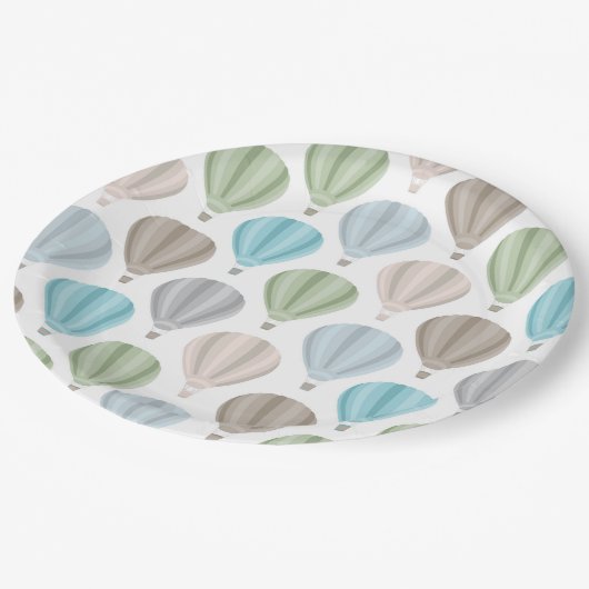 中性温風気球パターン紙プレート ペーパープレート (アングル)