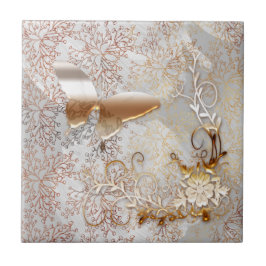 中性灰色セラミックタイル、小（4.25インチx 4.25インチ） タイル