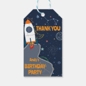 中性的宇宙の1歳の誕生日お礼 ギフトタグ (裏面)