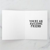 中性的短髪の女の子の友情カード カード (内部)