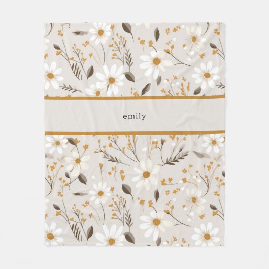 中性秋の葉 フリースブランケット (正面)