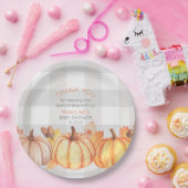 中性秋カボチャ赤ちゃんシャワーテーブルデコ ペーパープレート (パーティー)