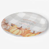 中性秋カボチャ赤ちゃんシャワーテーブルデコ ペーパープレート (アングル)