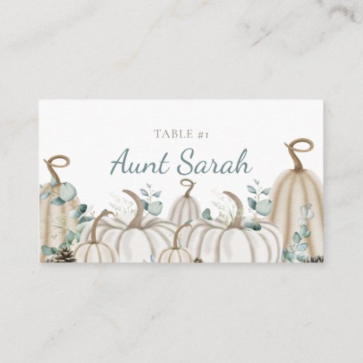 中性秋テーマ座席番号プレイスカード プレイスカード (裏面)