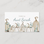 中性秋テーマ座席番号プレイスカード プレイスカード (正面)