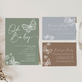 中性紙おむつラッフルベビーシャワーカード ノートカード