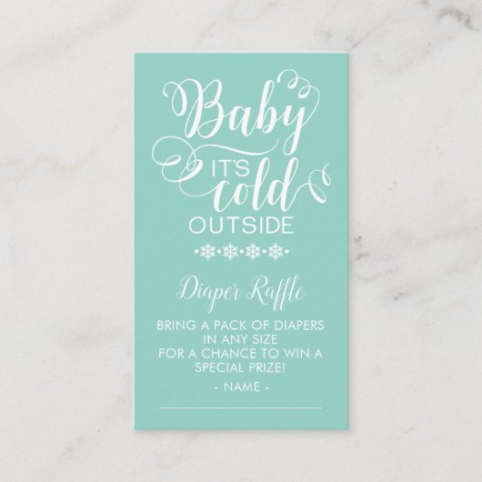 中性紙おむつラッフルベビー冷たいアウトサイドカード エンクロージャーカード (正面)