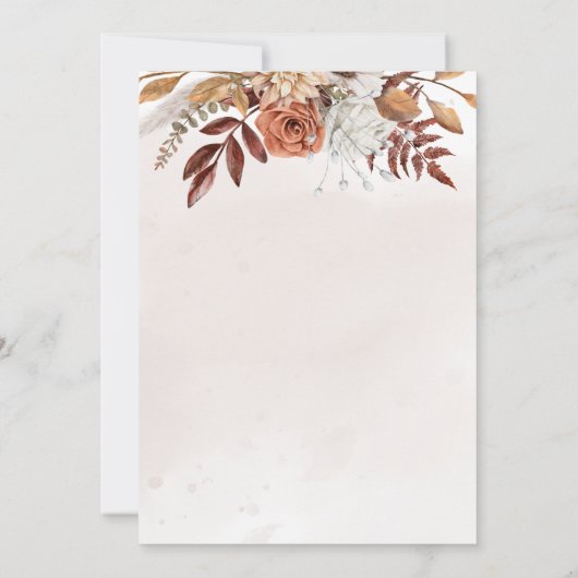 中性素朴ボホフローラ結婚ズ 招待状 (裏面)