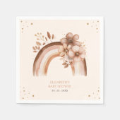 中性素朴Boho水の色レインボーベビーシャワー スタンダードカクテルナプキン (正面)