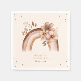 中性素朴Boho水の色レインボーベビーシャワー スタンダードカクテルナプキン