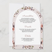 中性自然のトープフローラすべて結婚の 招待状 (裏面)