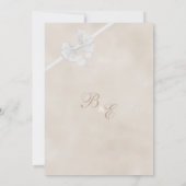 中性自然ヴィンテージエレガントホワイトボー結婚ウ 招待状 (裏面)