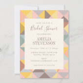 中性自然幾何素朴ブライダルシャワー 招待状 (正面)