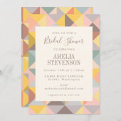 中性自然幾何素朴ブライダルシャワー 招待状 (正面/裏面)