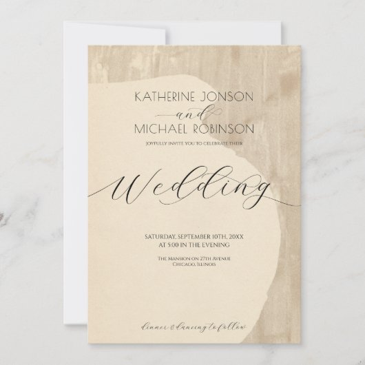 中性花瓶シルエット | 結婚s 招待状 (正面)