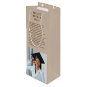 中性茶色メラニン写真卒業ギフト ワインギフトバッグ (裏面アングル)