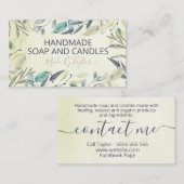 中性葉の手作り石けんとろうそく 名刺 (正面/裏面)