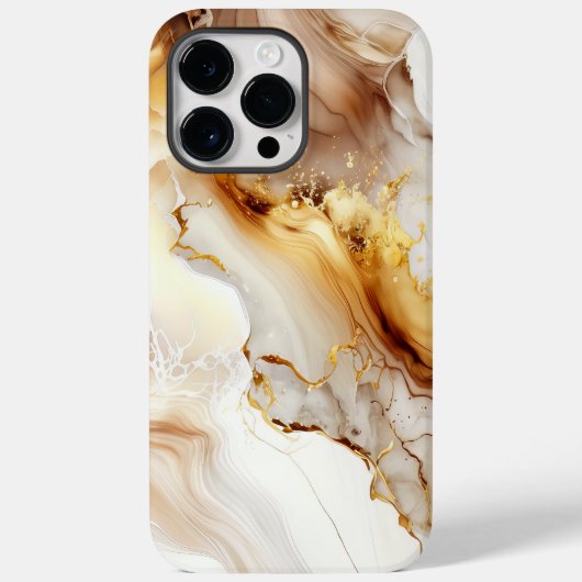 中性金ゴールドとベージュ大理石インク洗浄パターン Case-Mate iPhoneケース (裏面)