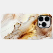 中性金ゴールドとベージュ大理石インク洗浄パターン Case-Mate iPhoneケース (裏面 (横))