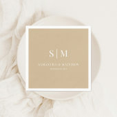 中性金ゴールドエレガント対イニシャル結婚ズ スタンダードカクテルナプキン