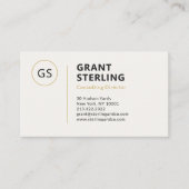 中性金ゴールドミニマルプロフェッショナル モダン 名刺 (正面)