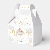 中性魅力的フクロウと星の赤ちゃんシャワー フェイバーボックス (正面サイド)