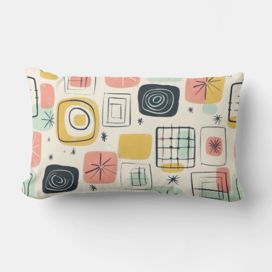 中性鮮やか抽象芸術モダン装飾用クッション ランバークッション (正面)