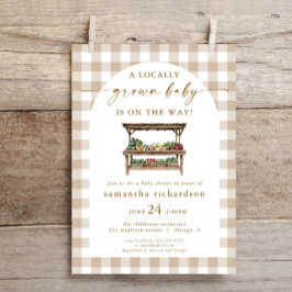 中性 ローカル栽培の農業者のベビーシャワー 招待状