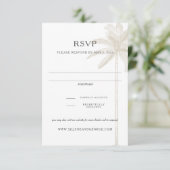 中性Taupeヴィンテージヤシの木の応答カード 出欠カード (スタンド正面)