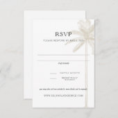 中性Taupeヴィンテージヤシの木の応答カード 出欠カード (正面/裏面)