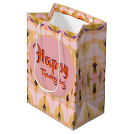 中感謝祭ファンシー紙抱き枕 ミディアムペーパーバッグ